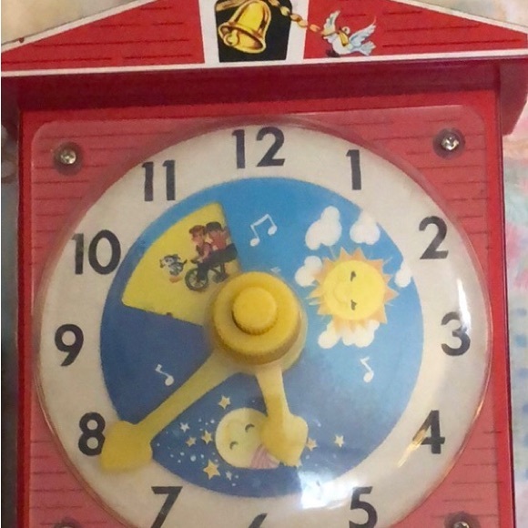 Vintage (2) Fisher-Price Music Box Teach Time Clock & Radio - Both WORK GREAT! - Picture 3 of 13
